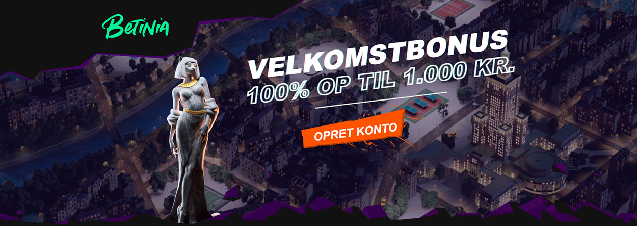 Betinia.dk casino velkomstbonus