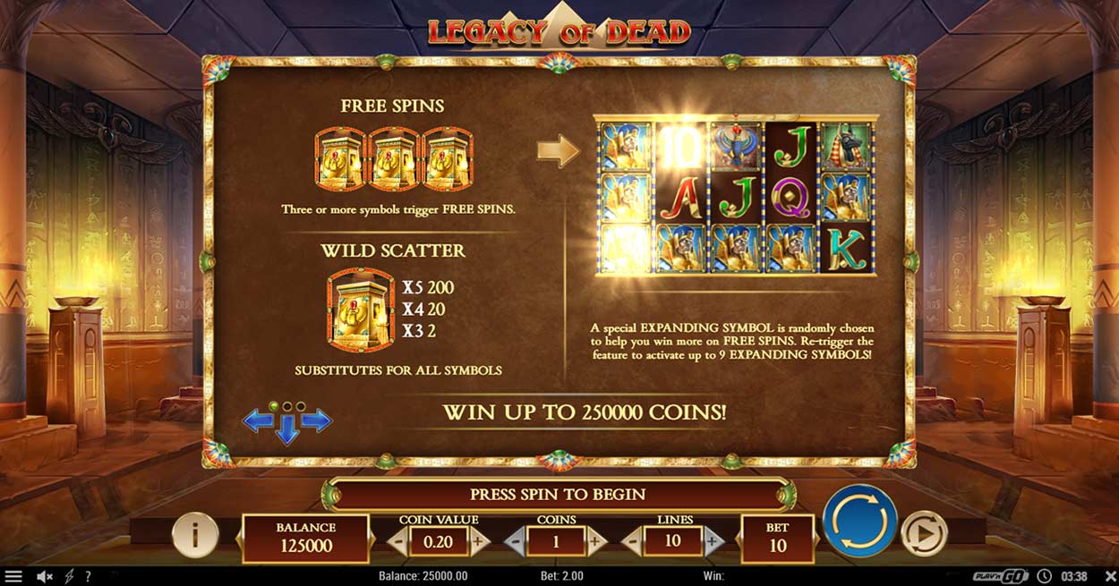 Legacy of Dead slot anmeldelse