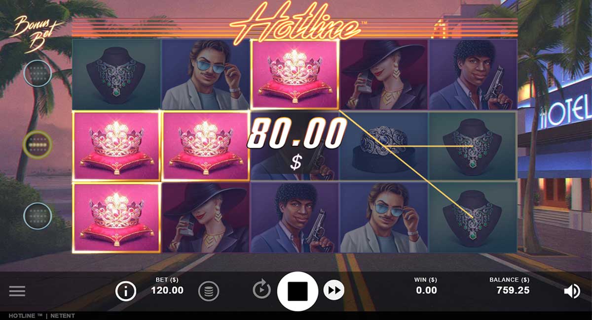 Hotline slot gameplay